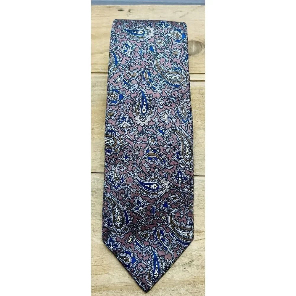 Vintage Christian Dior Made In USA Paisley Luxury Tie 100% Silk Woven Italy